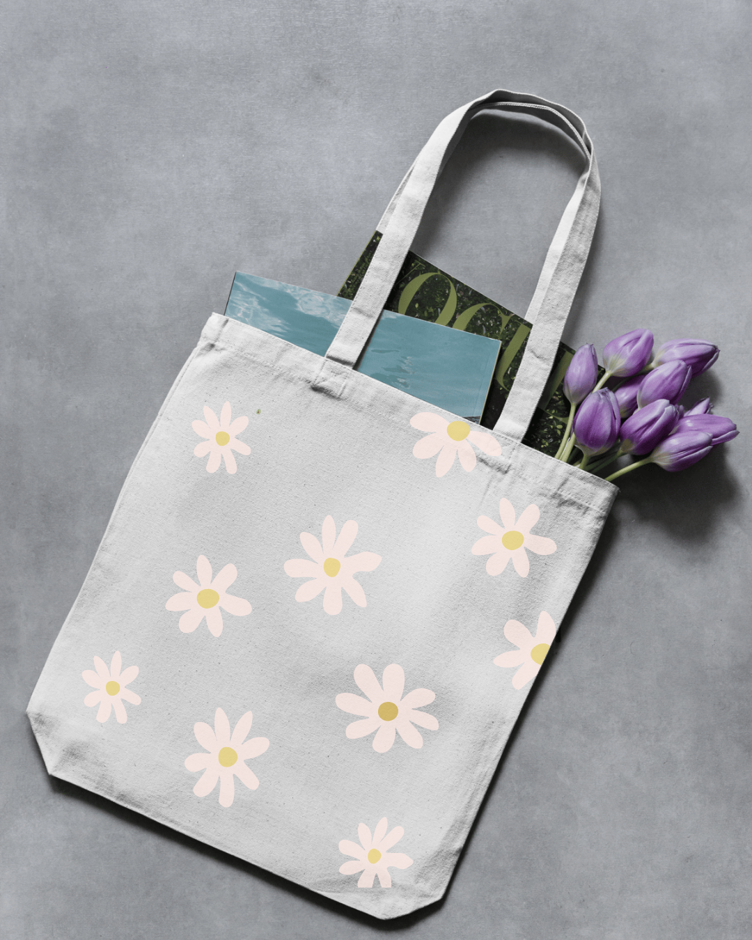 White Flowers Tote
